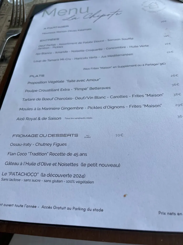 Menu_Restaurant La Chipote - Terrasse Le Spot_Bandol_image_2