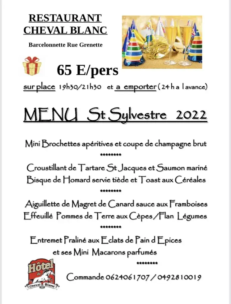Menu_Restaurant Le Cheval Blanc_Barcelonnette_image_2