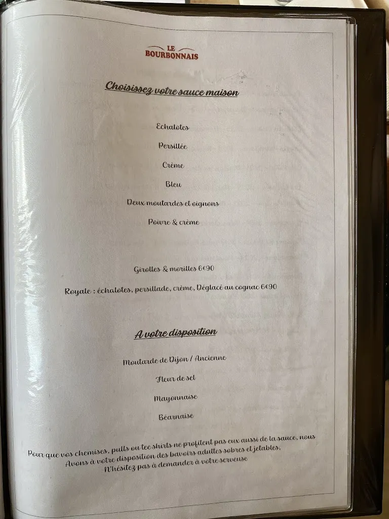 Menu_Le Bourbonnais_Clermont-Ferrand_image_2