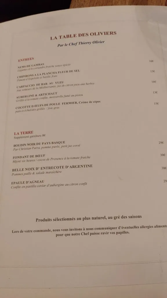 Menü_La Table des Oliviers_Neuilly-sur-Seine_Bild_2