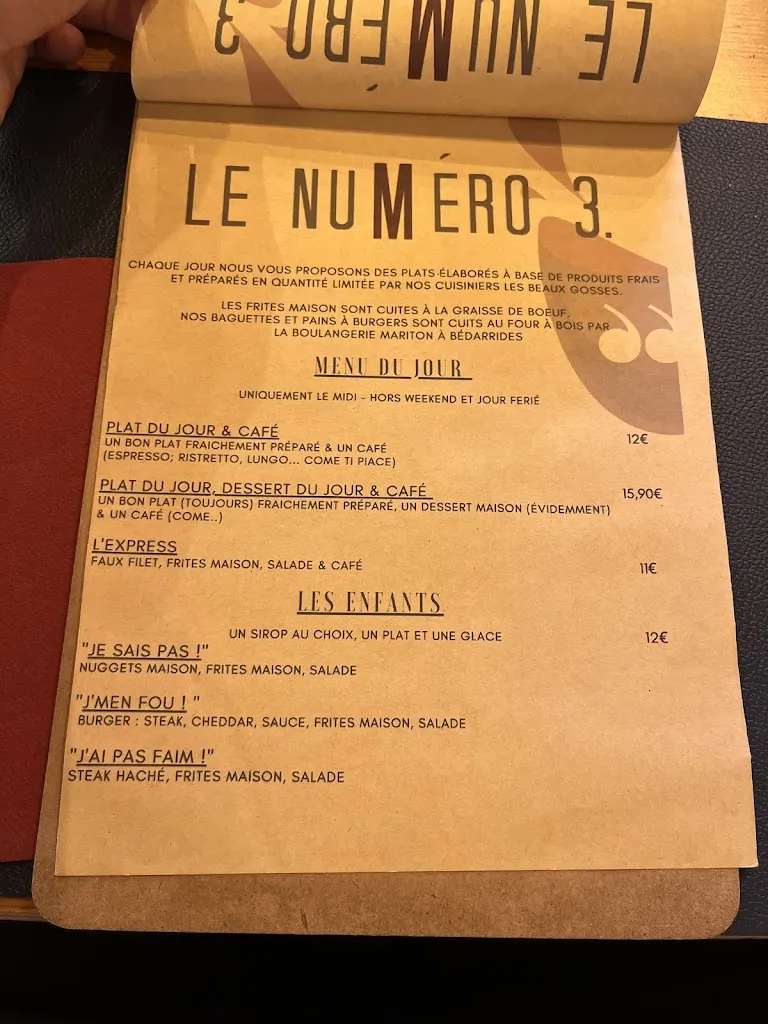 Menu_Le Numéro 3_Bédarrides_image_3