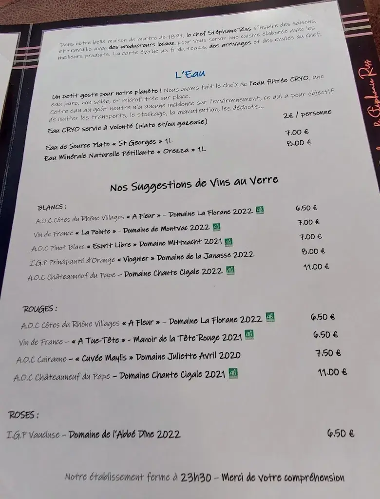 Menu_La Table de Sorgues - Restaurant_Sorgues_image_1