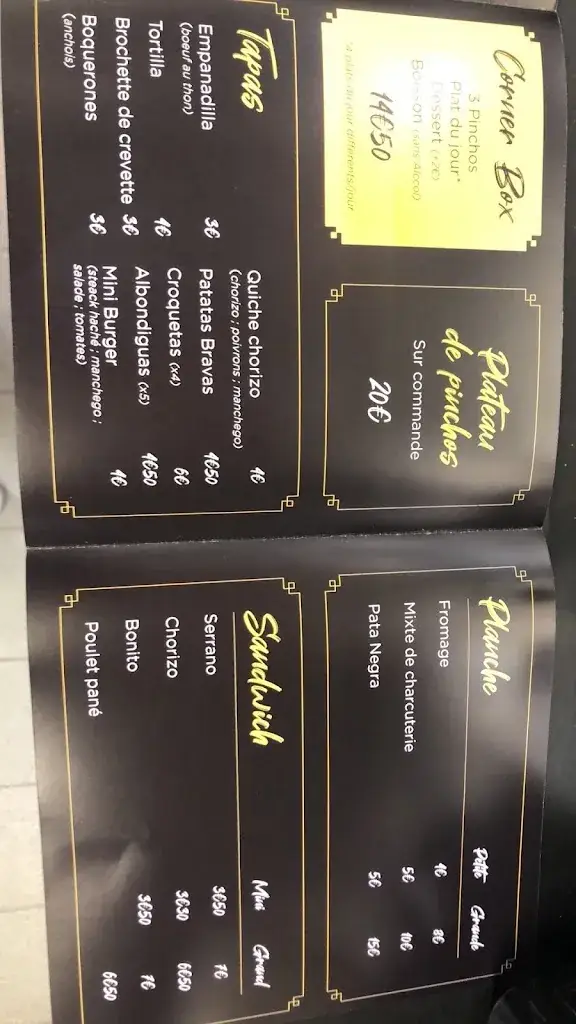 Menu_Le corner by 3 tapas_Beausoleil_image_2