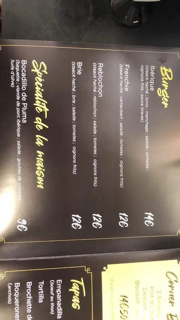 Menu_Le corner by 3 tapas_Beausoleil_image_4