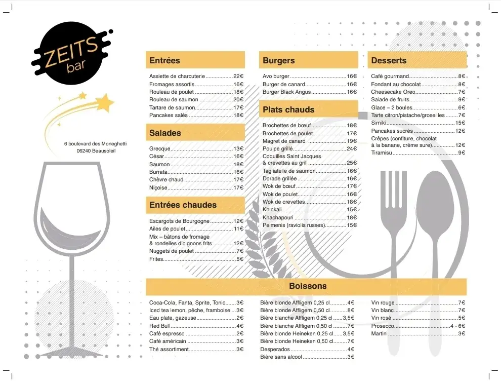 Menu_Zeits Bar_Beausoleil_immagine_1