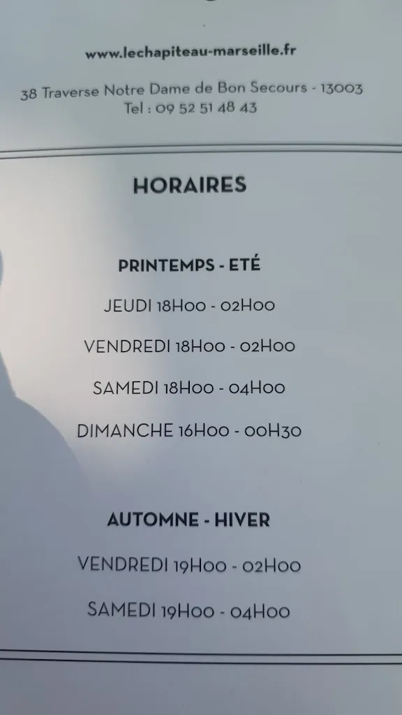 Menu_Le Chapiteau - marseille_Marseille_image_2