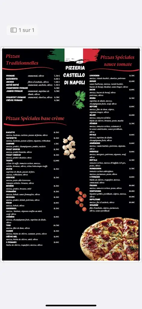Menu_Castello Di Napoli_Marseille_image_1