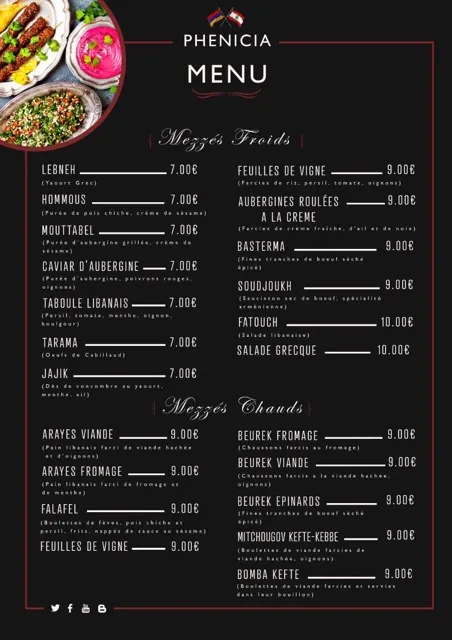 Menu_Le Phénicia - Restaurant_Marseille_image_1