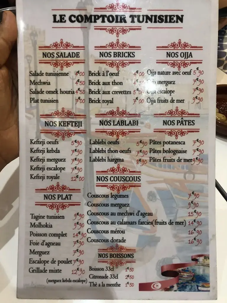 Menu_Le Comptoir Tunisien_Marseille_image_2