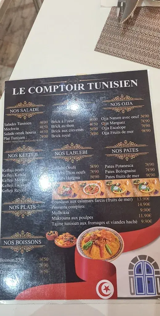 Menu_Le Comptoir Tunisien_Marseille_image_3