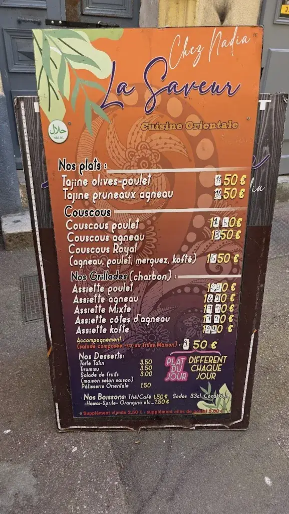 Menu_La saveur, chez Nadia_Marseille_image_1