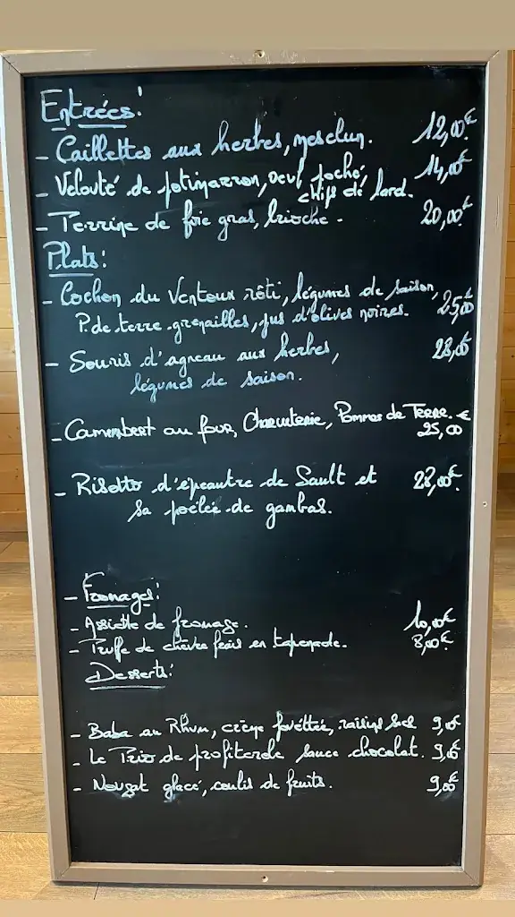 Menu_Le Chalet Reynard_Bédoin_image_4