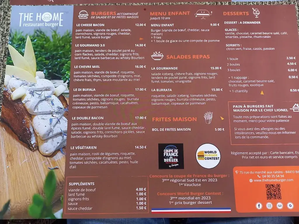 Menu_THE HOME RESTAURANT by Lionel Ravel Vice-champion du monde 2025_Bédoin_image_4
