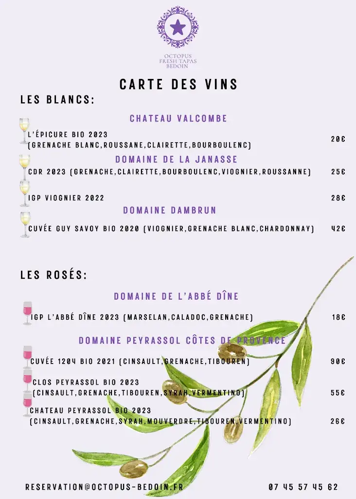 Menu_Octopus Bedoin_Bédoin_image_4