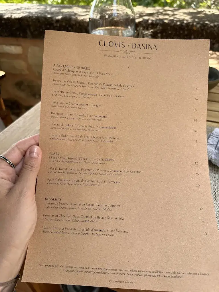 Menu_CLOVIS & BASINA | Restaurant à Crillon Le Brave_Crillon-le-Brave_image_1