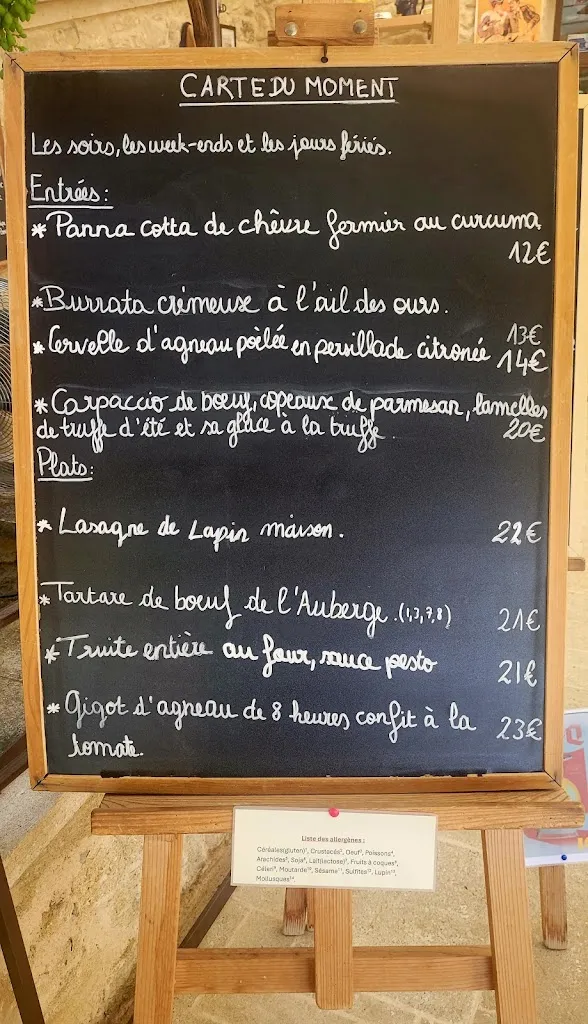 Menu_L'Auberge Provençale_Crillon-le-Brave_imagen_1