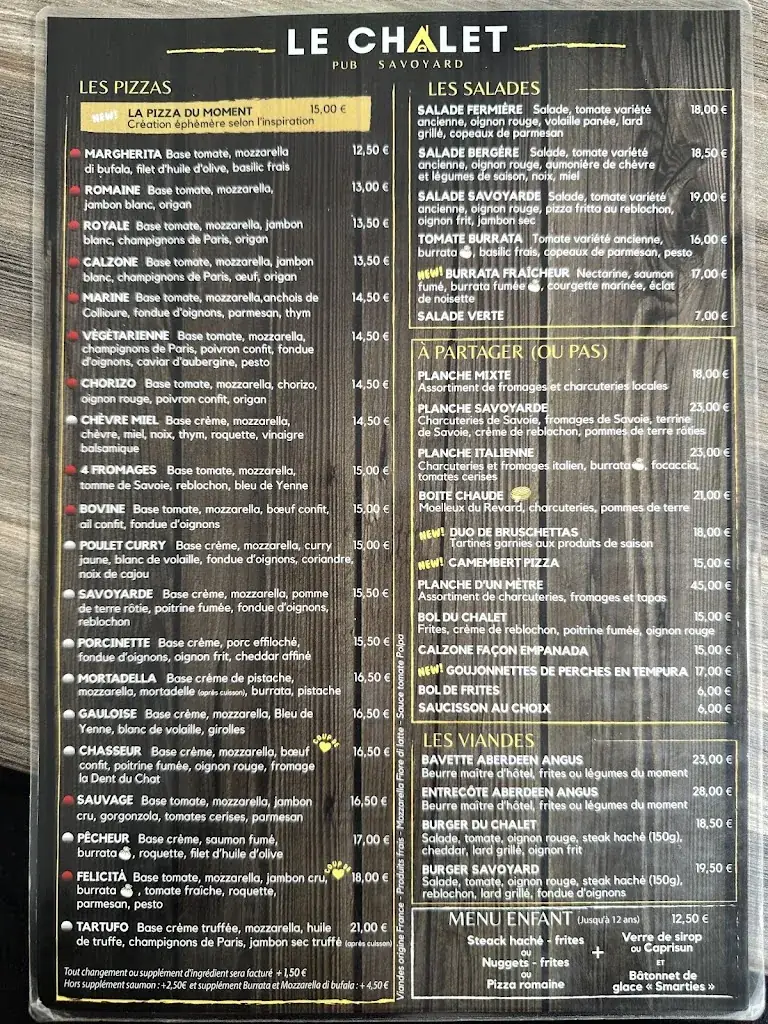 Menu_Le Chalet - Pub Savoyard_Novalaise_image_4