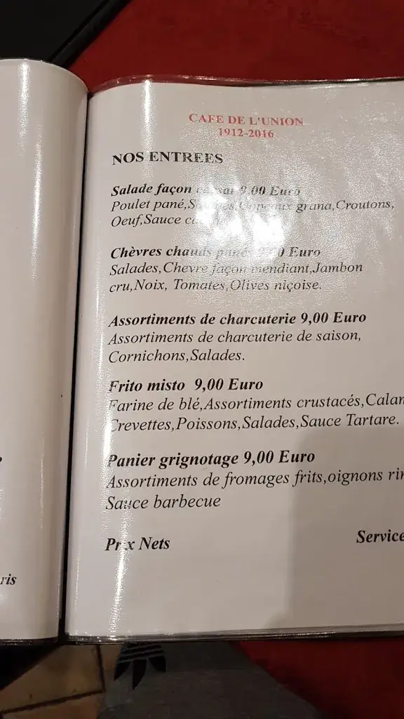 Menu_Restaurant provençal traditionnel Café de l'Union Tabac_L'Escarène_image_4