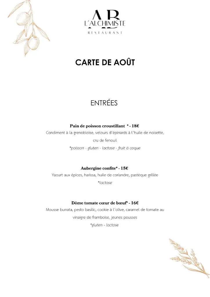 Menu_Restaurant l'Alchimiste by Arnaud Benoit_Berre-l'Étang_image_3