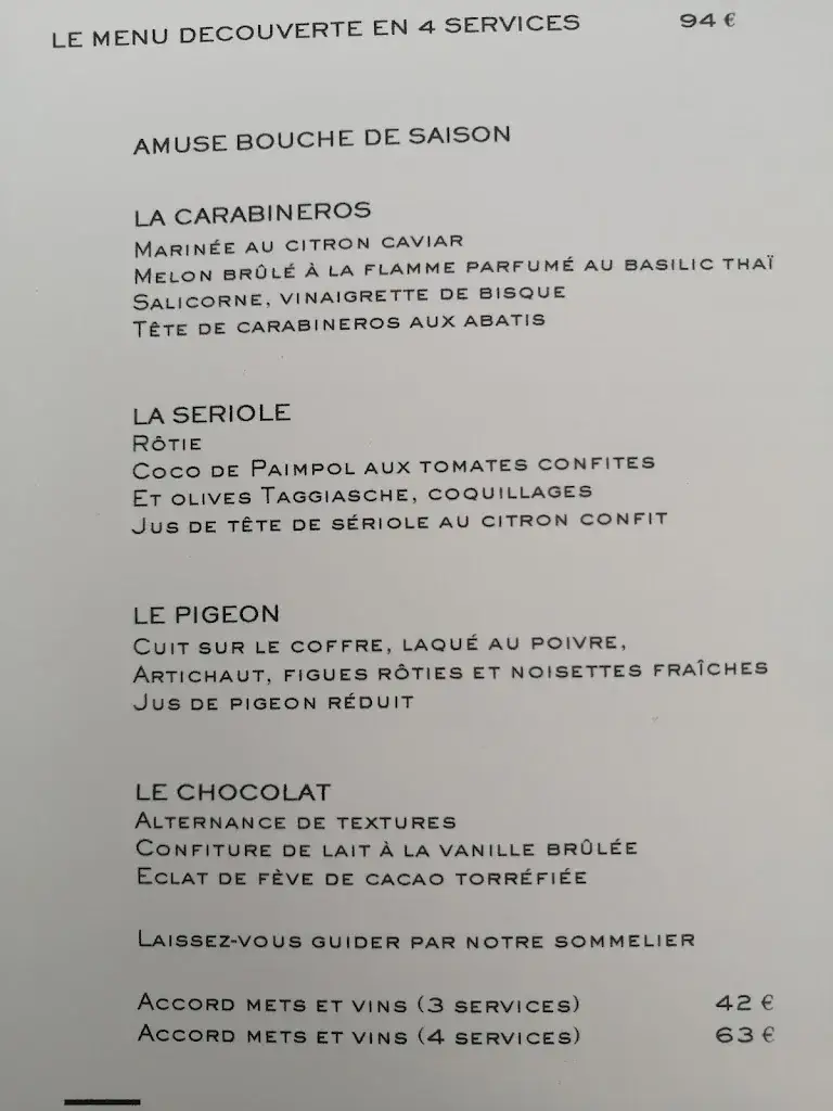Menu_Restaurant Les Terraillers_Biot_immagine_4