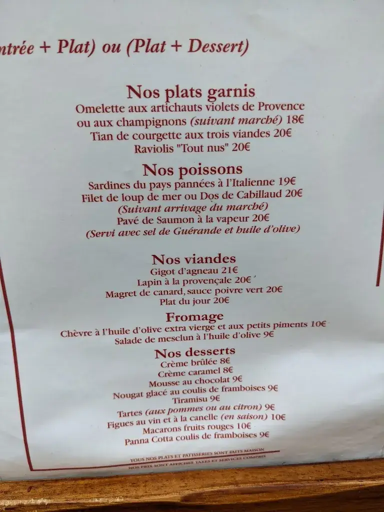 Menu_Restaurant des Arcades_Biot_image_1