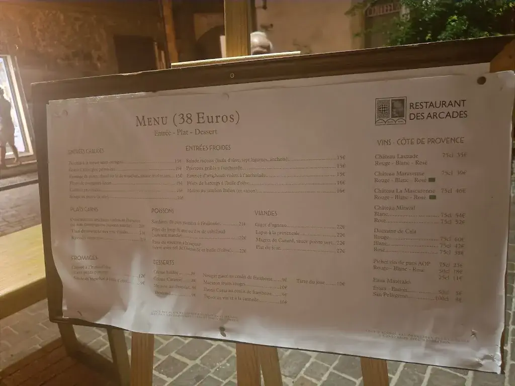 Menu_Restaurant des Arcades_Biot_image_3
