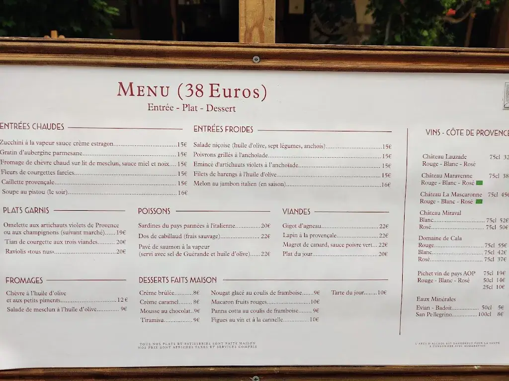 Menu_Restaurant des Arcades_Biot_image_4