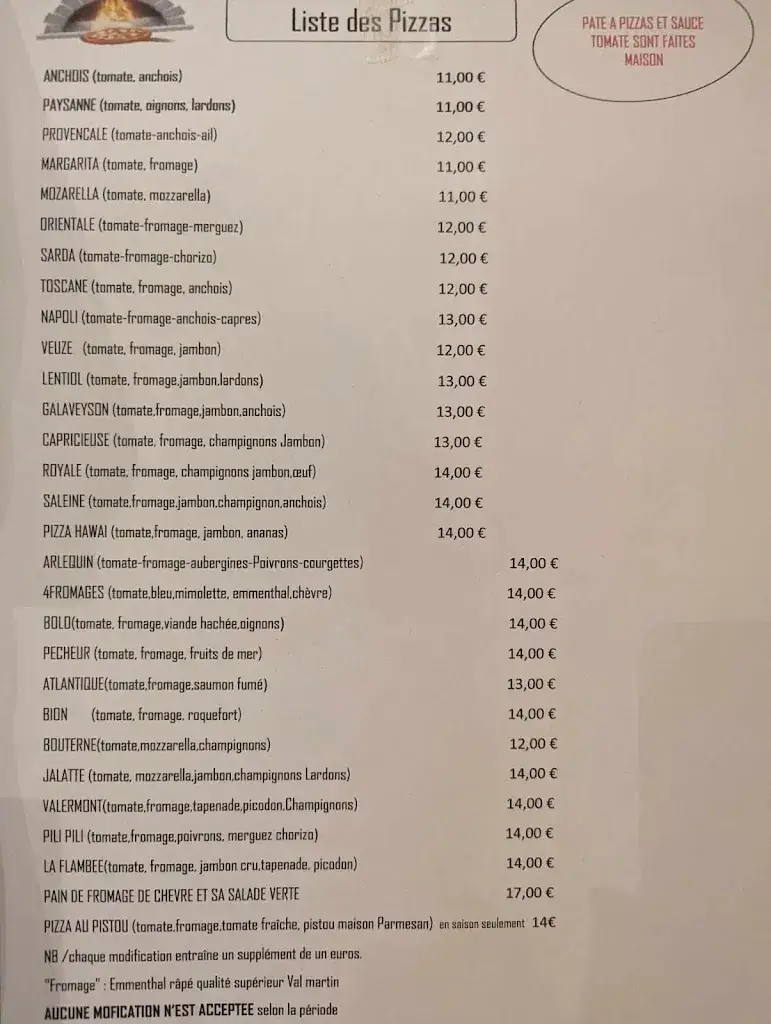 Menu_Restaurant La Flambée_Bonnieux_immagine_1