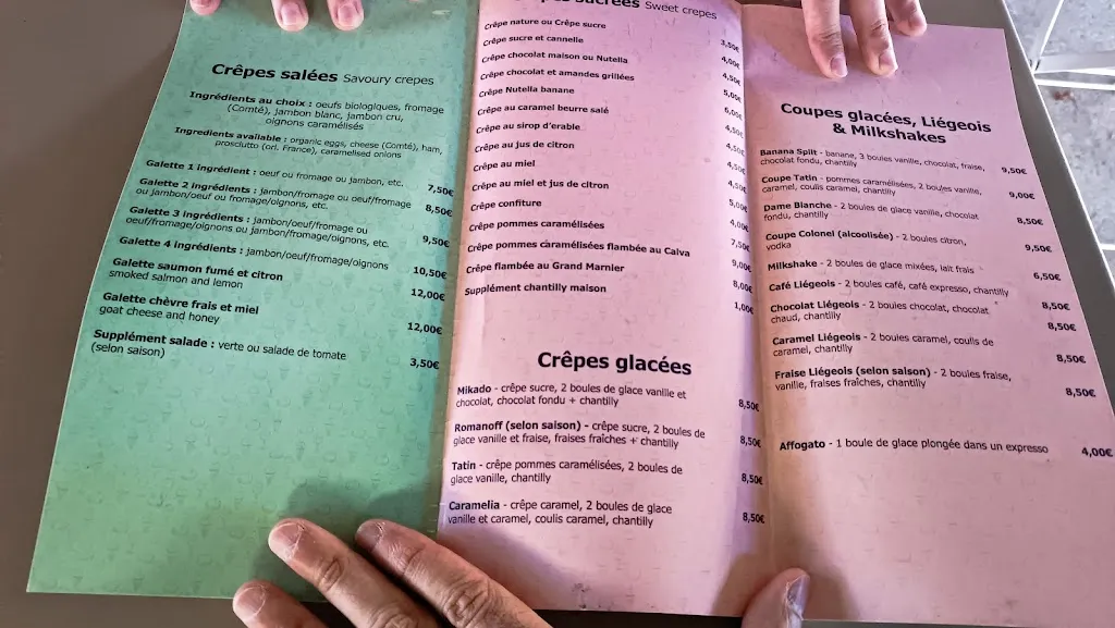 Menu_Crêperie salé/ sucré . Glacier Le Tinel_Bonnieux_immagine_1