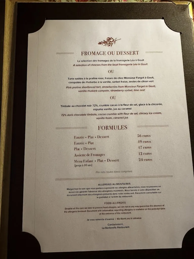 Menu_Restaurant La Bartavelle_Goult_image_1