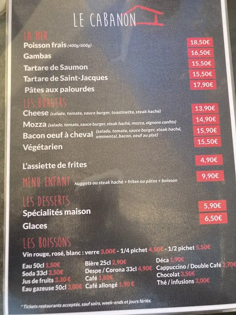 Menu_Restaurant le cabanon_Marseille_image_2