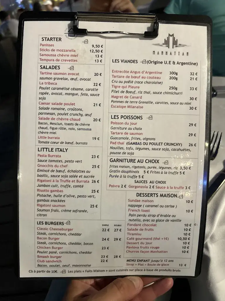 Menu_Brasserie Manhattan_Marseille_image_1