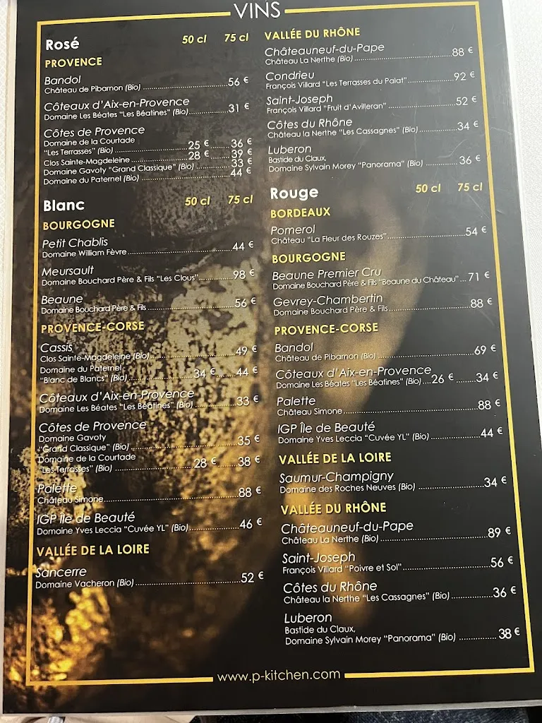 Menu_P.Kitchen restaurant bord de mer terrasse pointe rouge_Marseille_image_1