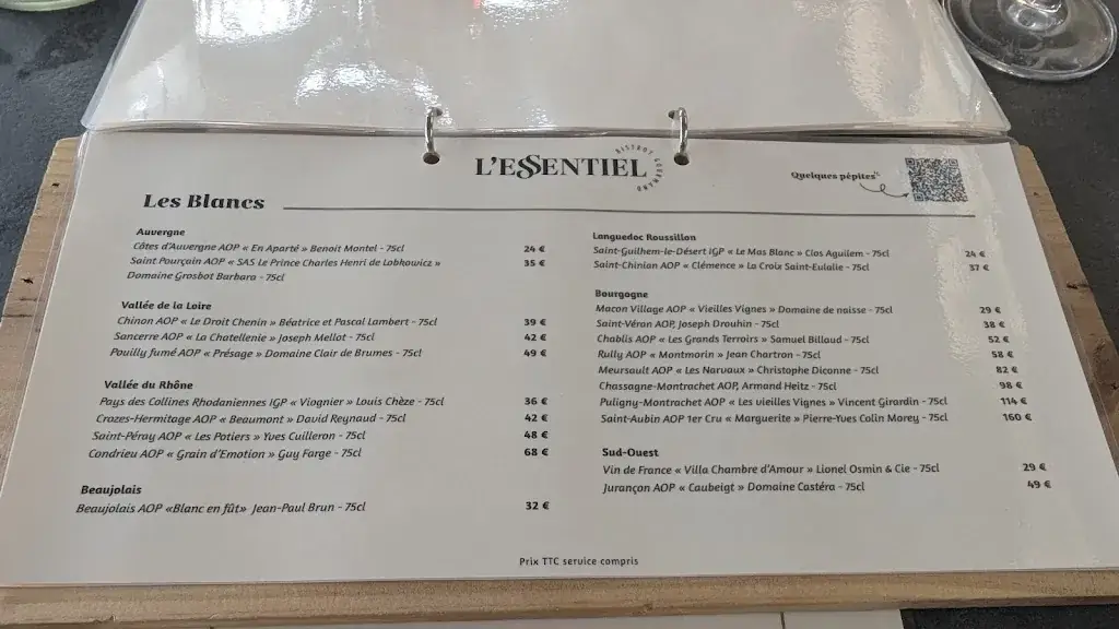 Menu_L'Essentiel Bistrot Gourmand_Orléat_image_2