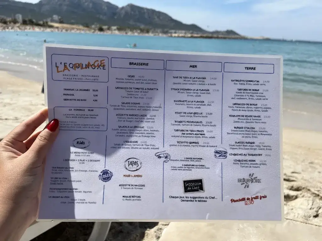 Menu_L'EQUINOXE BEACH - Plage Privée_Marseille_immagine_1