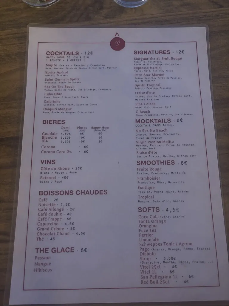 Menu_O-beach Bar a Tapas_Marseille_image_1