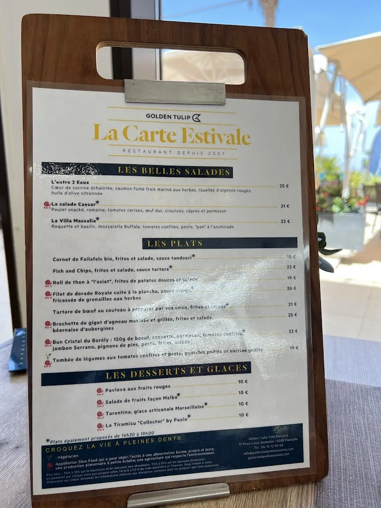 Menu_Restaurant Villa Massalia_Marseille_image_1