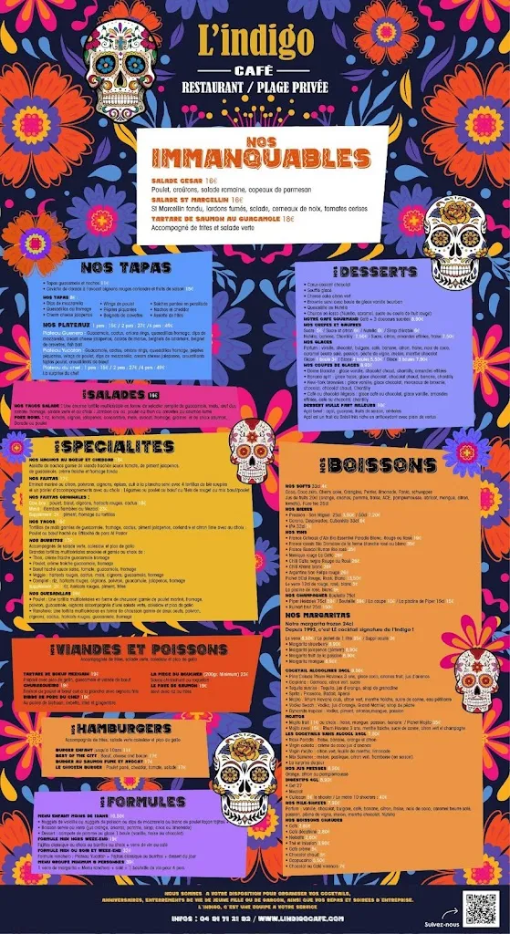 Menu_L'Indigo plage privée_Marseille_image_1