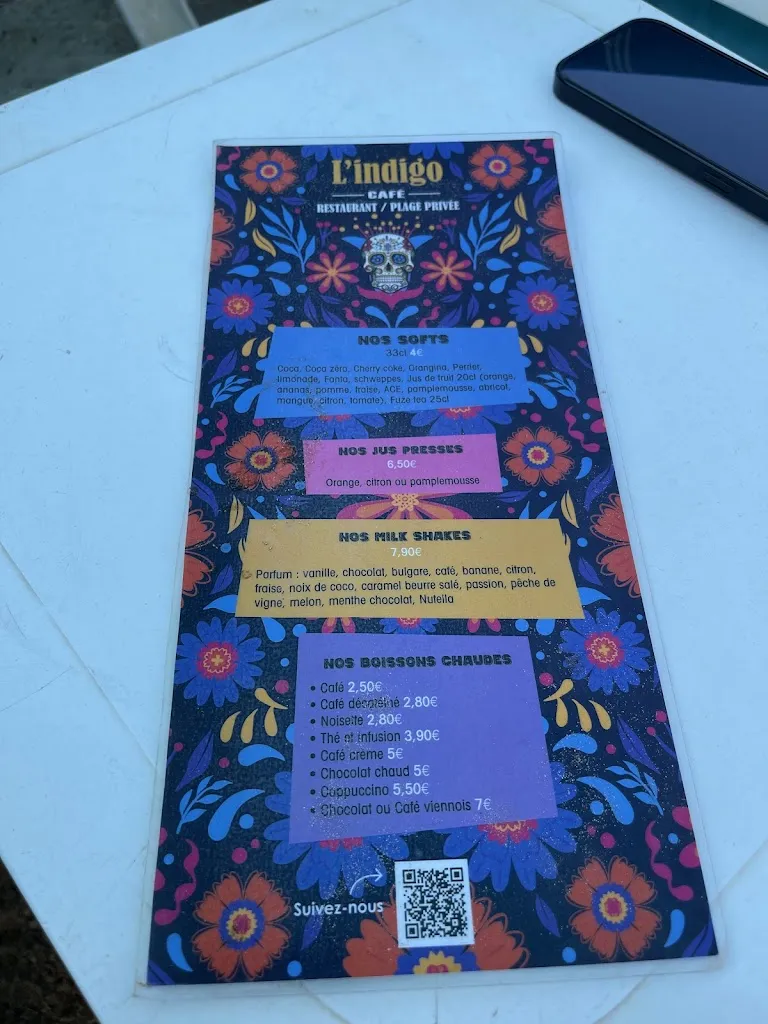 Menu_L'Indigo plage privée_Marseille_image_4