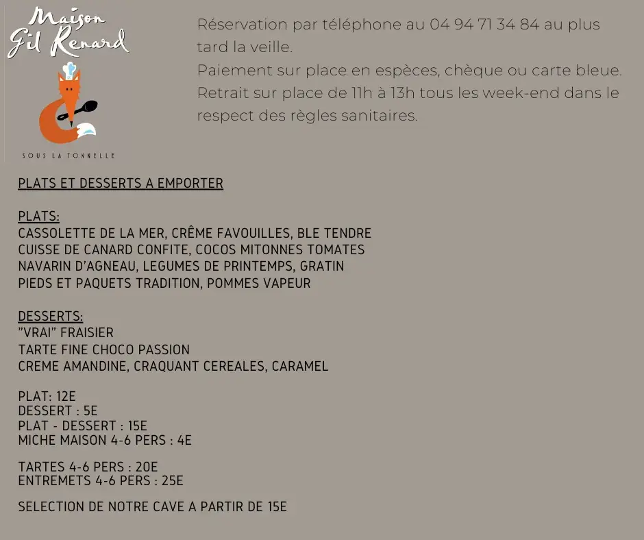 Menu_La Tonnelle/Maison Gil Renard sous la tonnelle_Bormes-les-Mimosas_image_3