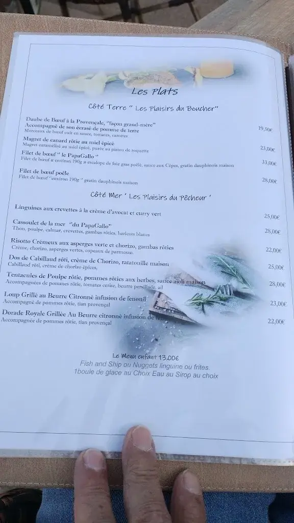 Menü_Restaurant Le PàpaGàllo_Bormes-les-Mimosas_Bild_1