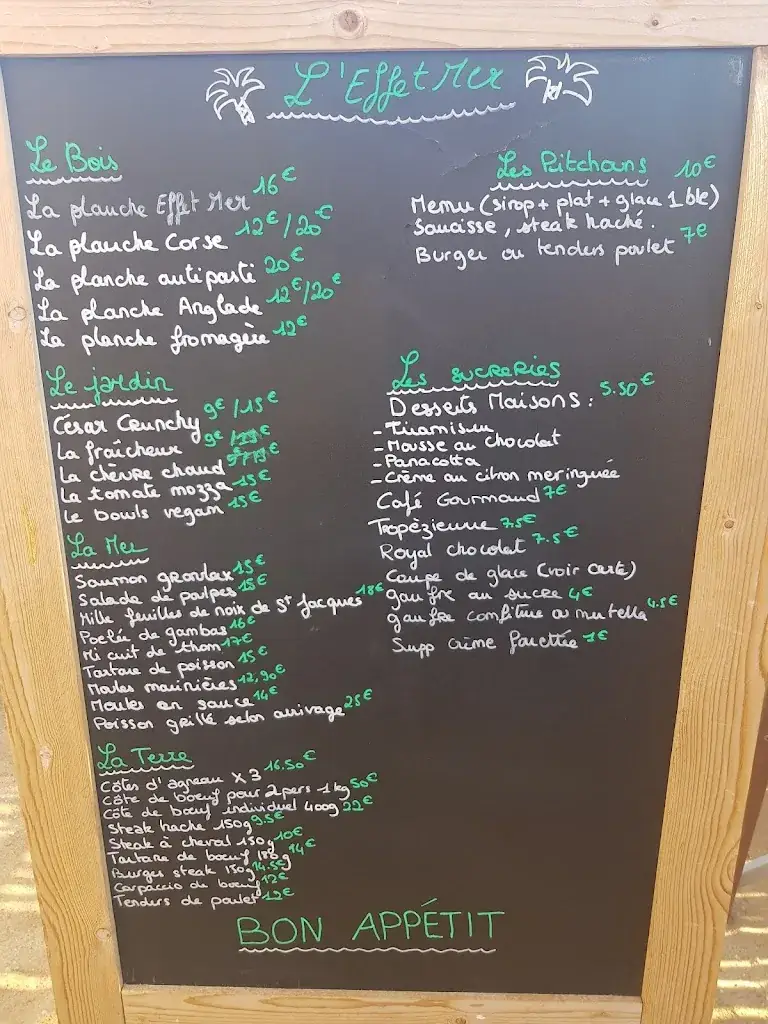 Menu_Plage restaurant L'Effet Mer Le Lavandou_Lavandou_immagine_2