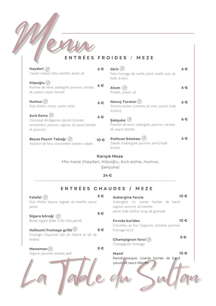 Menu_Restaurant La Table du Sultan_Pennes-Mirabeau_image_1