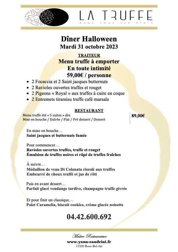 Menu_Restaurant La Truffe Dans Tous Ses États_Bouc-Bel-Air_imagen_2