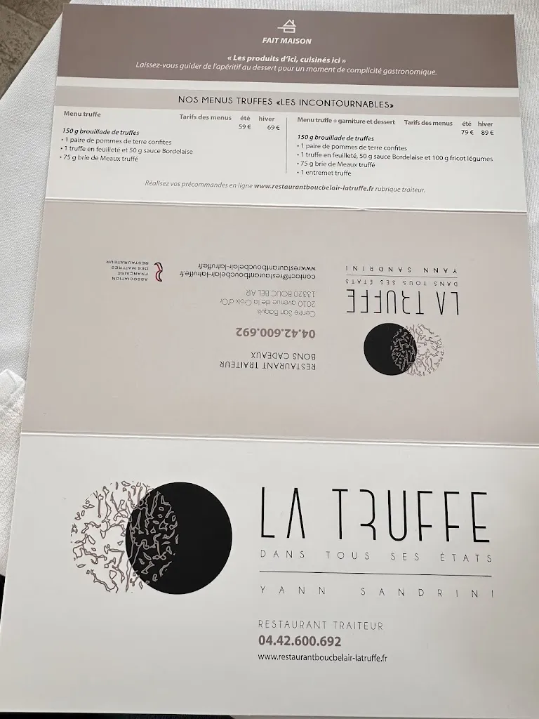 Menu_Restaurant La Truffe Dans Tous Ses États_Bouc-Bel-Air_imagen_3