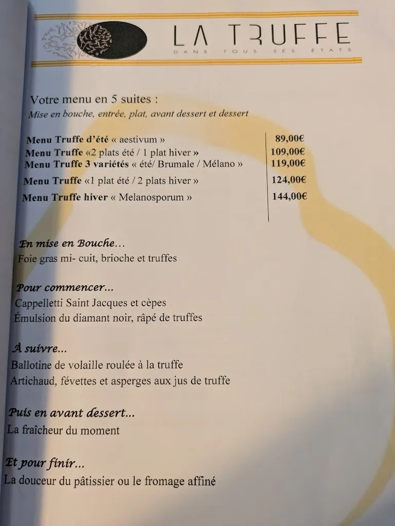 Menu_Restaurant La Truffe Dans Tous Ses États_Bouc-Bel-Air_imagen_4