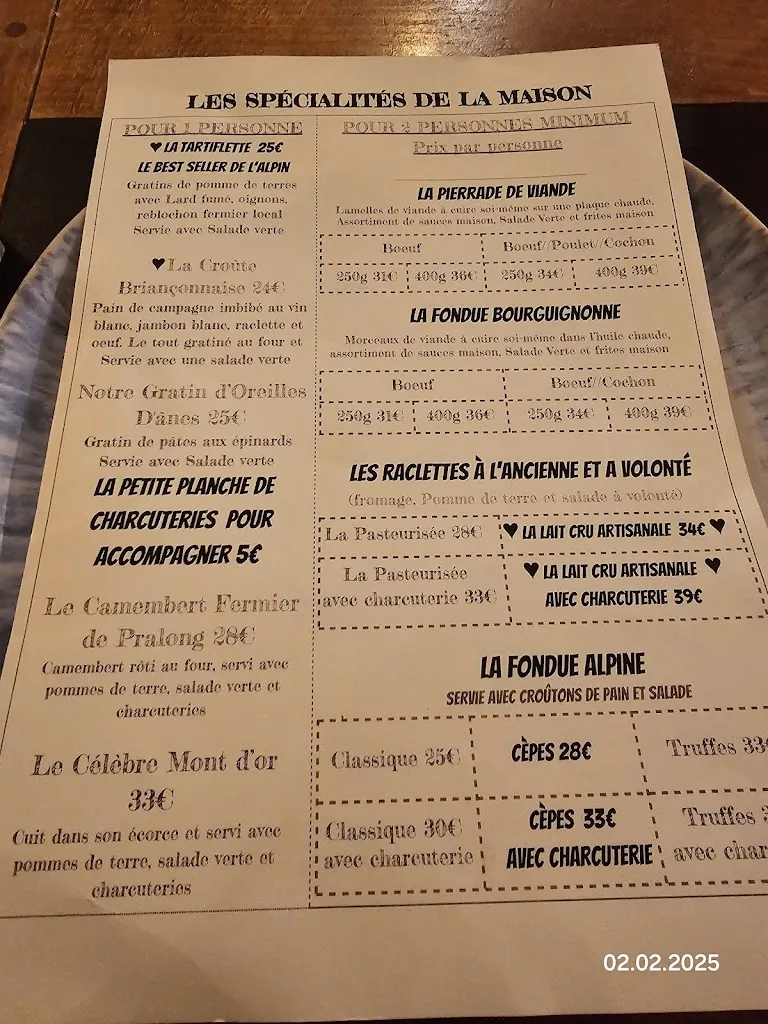 Menu_Restaurant L'alpin_Briançon_image_3