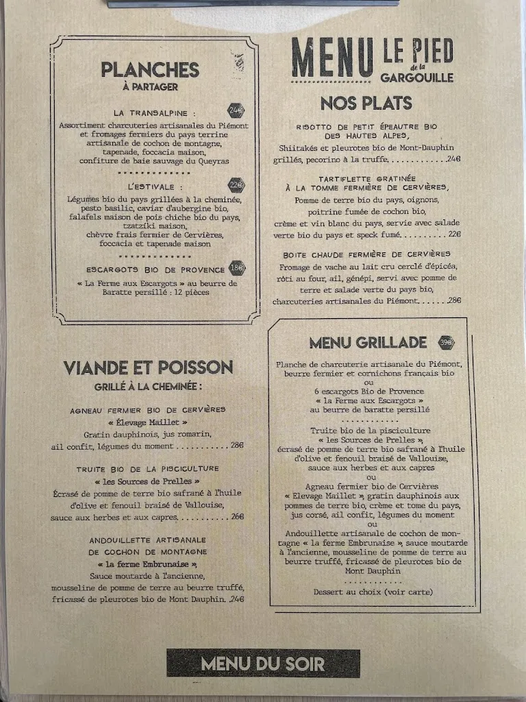 Menu_Le Pied de la Gargouille_Briançon_immagine_1
