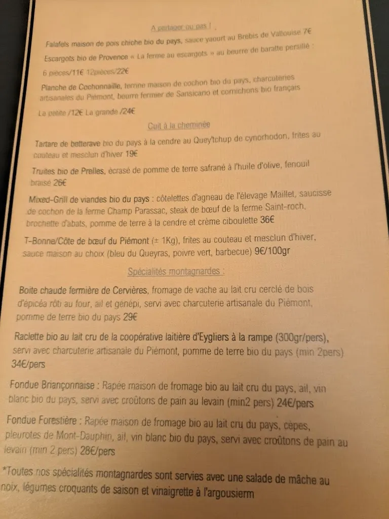 Menu_Le Pied de la Gargouille_Briançon_immagine_2