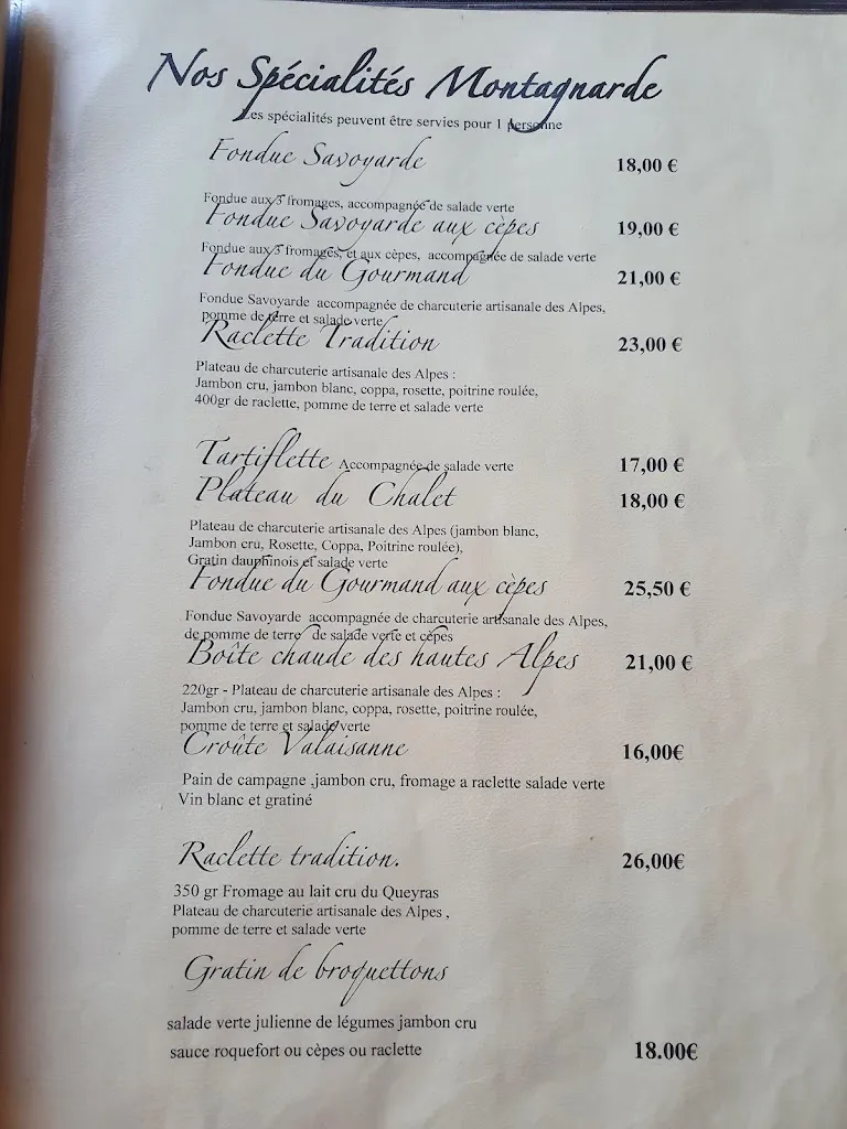 Menu_Restaurant le Chalet_Briançon_image_3